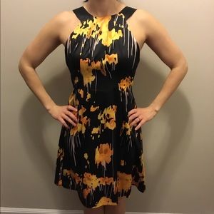 Final Sale! Black Dress with Yellow Flowers